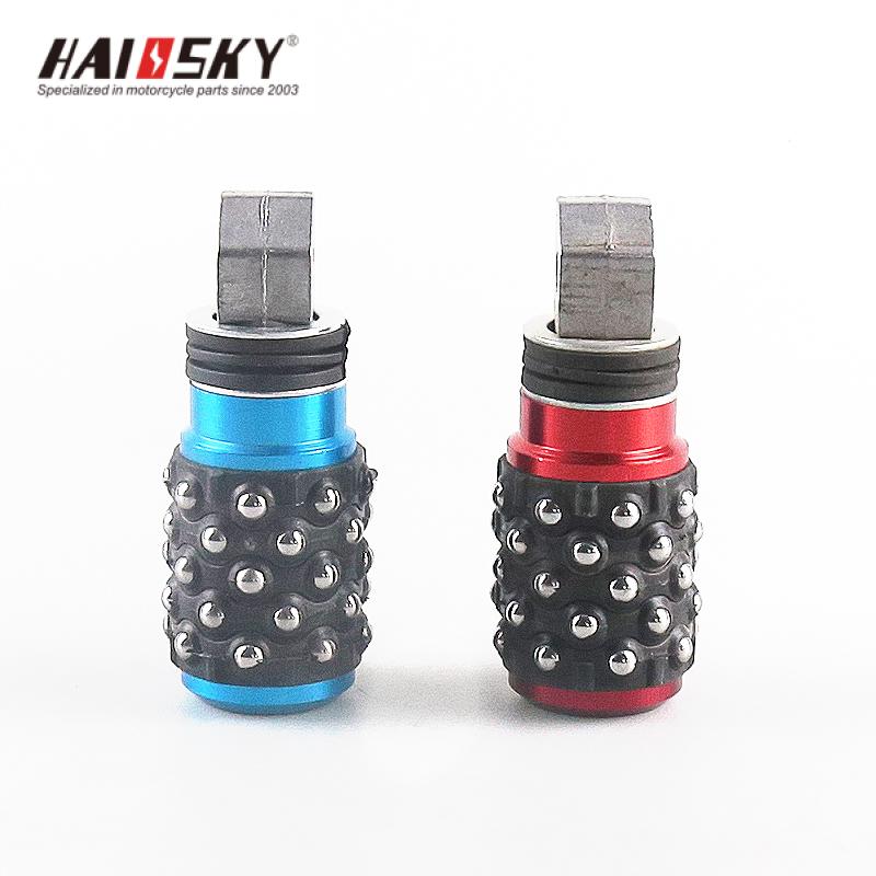 HAIOSKY Rear Foot Pegs Red & Blue | Posapiés Traseros Rojo y Azul