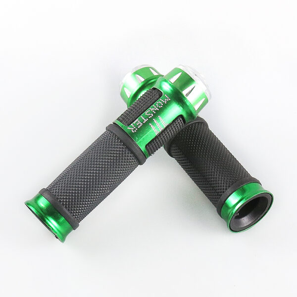 HAISSKY Black & Green Motorcycle Handlebar Grips | Puños de Manillar Negro y Verde para Motocicleta
