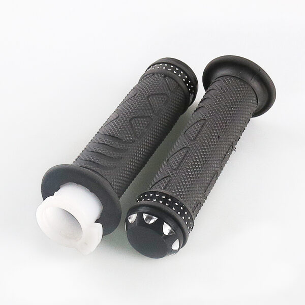 HAISSKY Black Motorcycle Handlebar Grips | Puños de Manillar Negros para Motocicleta