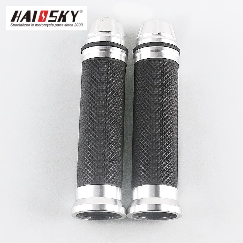 HAISSKY Black Motorcycle Handlebar Grips | Puños de Manillar Negros para Motocicleta