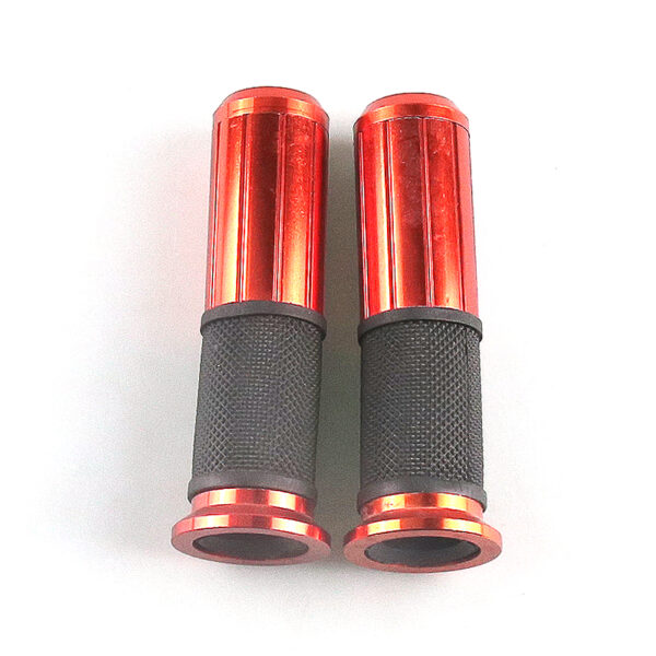 HAISSKY Black & Red Motorcycle Handlebar Grips | Puños de Manillar Negro y Rojo para Motocicleta - Image 2