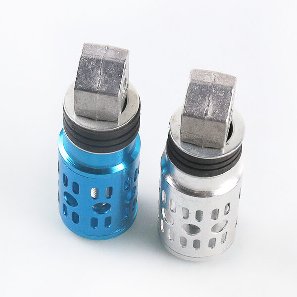 HAISSKY Rear Foot Pegs Silver & Blue | Posapiés Traseros Plateado y Azul