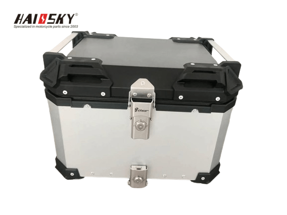 HAISSKY Silver Motorcycle Top Case | Caja Trasera Plateada para Moto