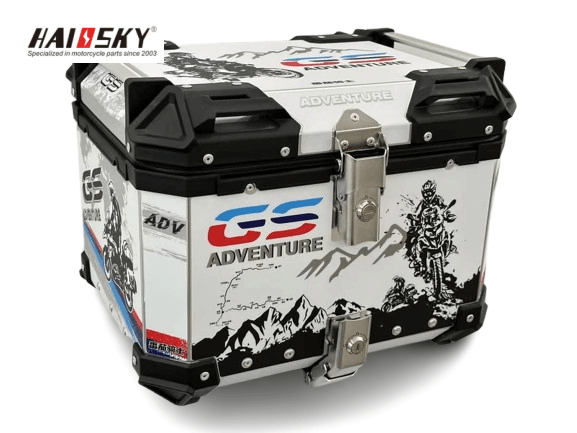 HAISSKY White Graffiti Motorcycle Top Case | Caja Trasera Blanca con Graffiti para Moto