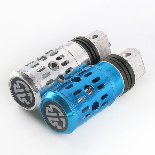 HAISSKY Rear Foot Pegs Silver & Blue | Posapiés Traseros Plateado y Azul - Image 2