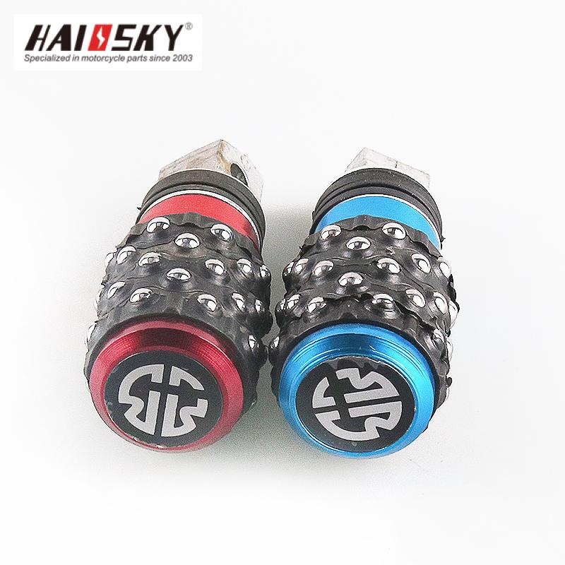 HAIOSKY Rear Foot Pegs Red & Blue | Posapiés Traseros Rojo y Azul - Image 2