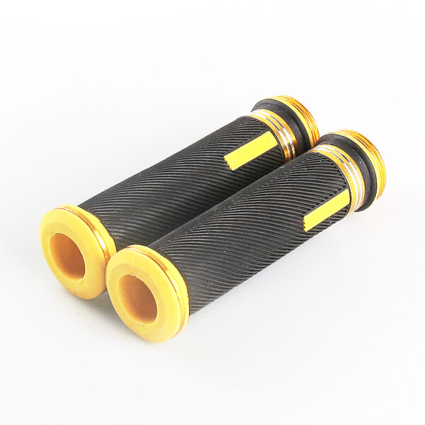 HAISSKY Black & Gold Motorcycle Handlebar Grips | Puños de Manillar Negro y Dorado para Motocicleta - Image 2