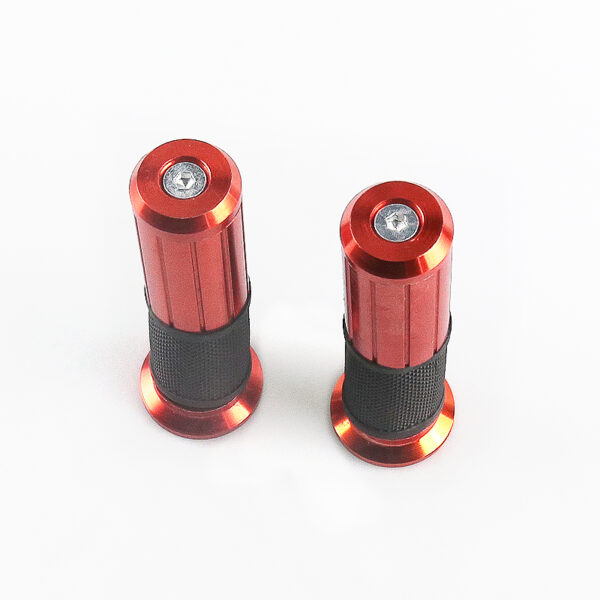 HAISSKY Black & Red Motorcycle Handlebar Grips | Puños de Manillar Negro y Rojo para Motocicleta