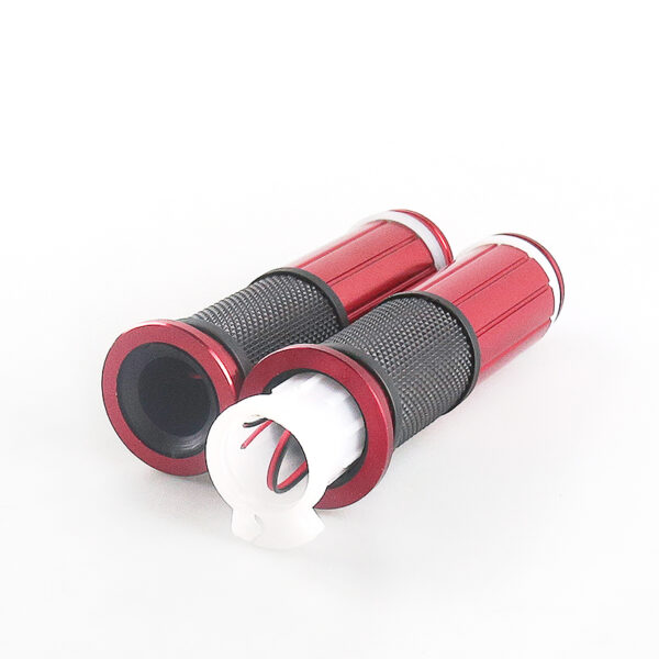 HAISSKY Black & Red Motorcycle Handlebar Grips | Puños de Manillar Negro y Rojo para Motocicleta - Image 2