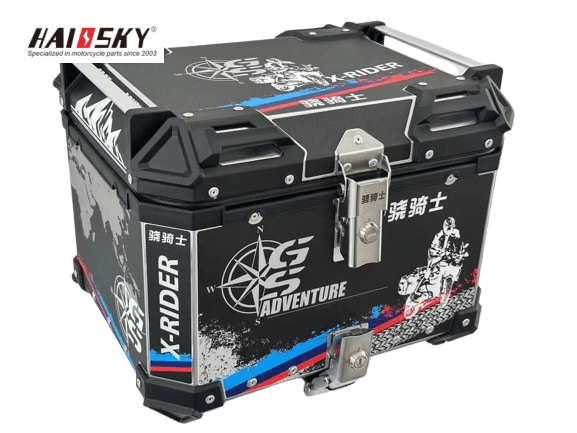 HAISSKY Black Graffiti Motorcycle Top Case | Caja Trasera Negra con Graffiti para Moto - Image 2