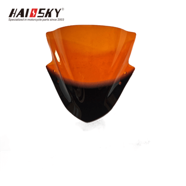 HAISSKY Black and Orange Motorcycle Windscreen | Parabrisas de motocicleta
