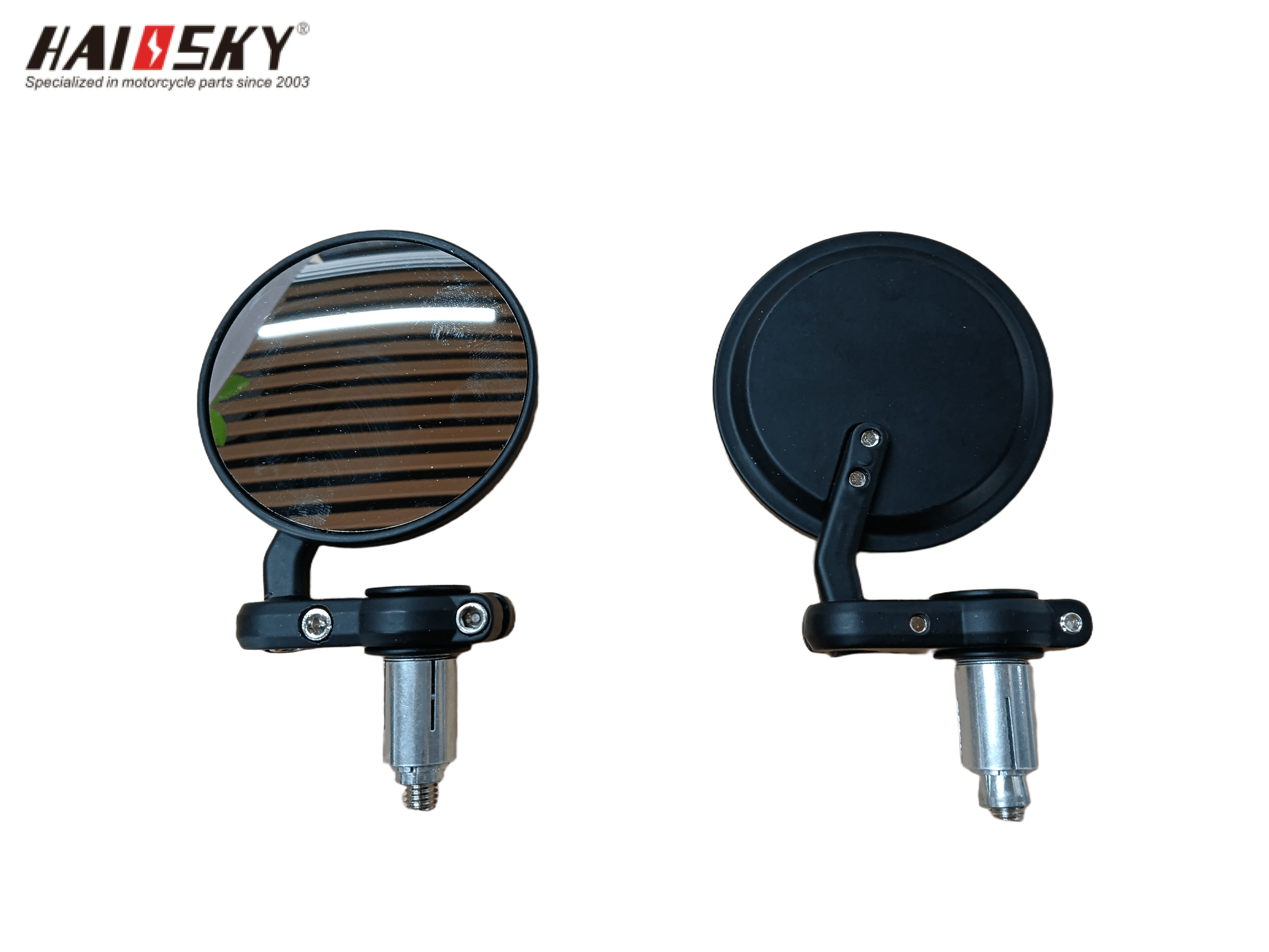 HAISSKY Round Motorcycle Rearview Mirror | Espejo Retrovisor Redondo para Moto