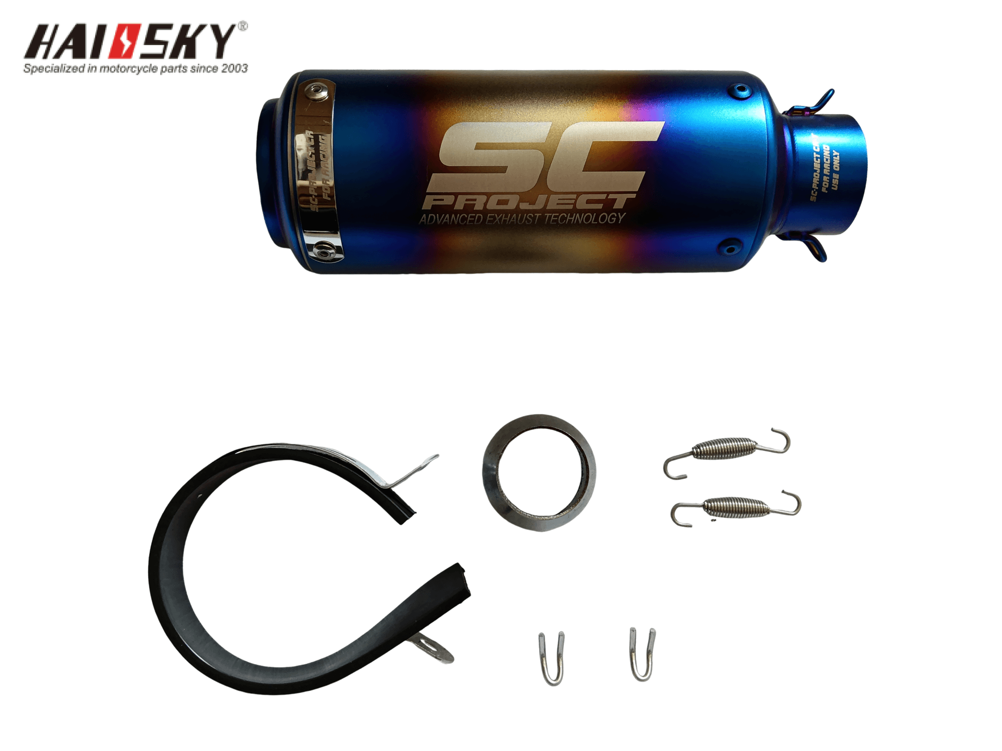 HAISSKY Laser Straight Exhaust Pipe | Tubo de Escape Recto Láser para Moto