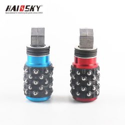 HAIOSKY Rear Foot Pegs Red & Blue – Durable & Stylish-Posapiés Traseros Rojo y Azul – Ajuste Universal y Agarre Cómodo